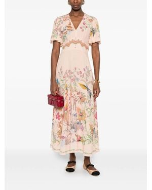 Etro Mc Nude Est Floral Long Dress - White