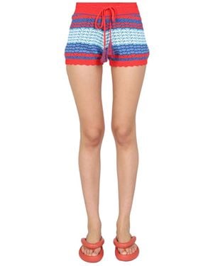 Gallo Striped Pattern Shorts - Blue