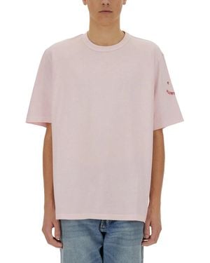 Paul Smith Ps Paul Smith Tshirt With Embroidery Ps Happy - Gray