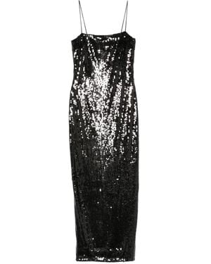 ROTATE BIRGER CHRISTENSEN Sequins Maxi Slip Dress - Black