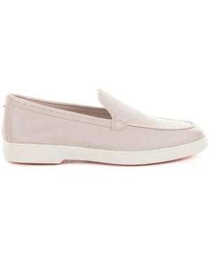 Santoni Leather Moccasin - White