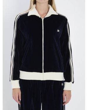 Celine Triomphe Velvet Jacket - Blue