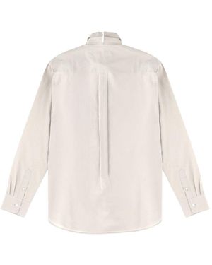 Marni Cotton Poplin Shirt With Mending Logo - White