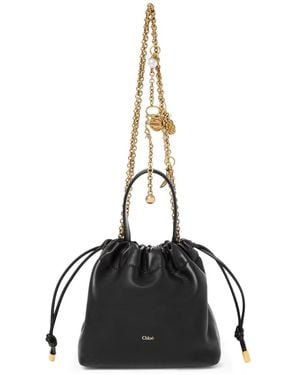 Chloé Mini Icons Leather Bag With Chain - Black