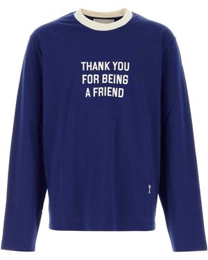 Ami Paris Longsleevestshirtwithprintthankyouforbeingafriend - Blue