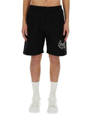 McQueen Bermuda With Logo - Black