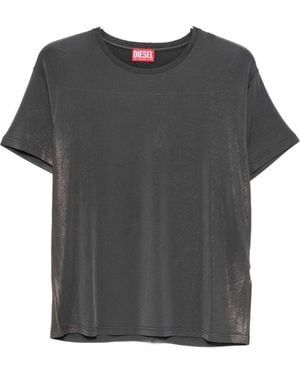 DIESEL Round Neck Viscose T-Shirt - Gray