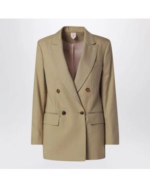 Max Mara Camel Woolblend Doublebreasted Jacket - Natural