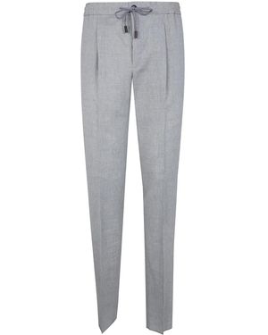 Incotex Elastic Coulisse Waist Chino Trousers - Grey