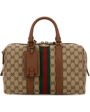 Gucci Handbag With Removable Address Holder And Shoulder - Brown