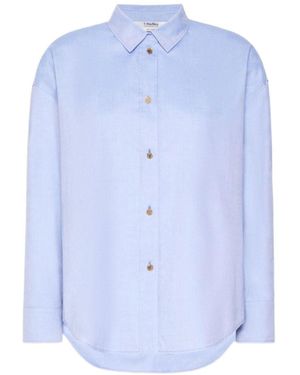 Max Mara S Max Mara S Max Mara Light Virgin Wool Shirt - Blue