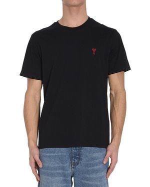 Ami Paris Tshirt With Logo - Black
