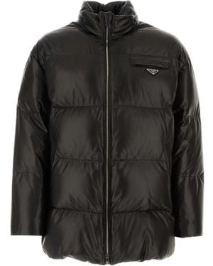 Prada Nappa Leather Down Jacket - Black