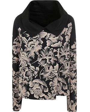 Ibrigu Double Print & Embroidered Jacket - Black