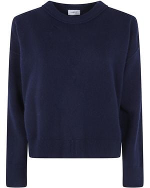 Mrz Cropped Oversized Round Neck Jumper - Blue