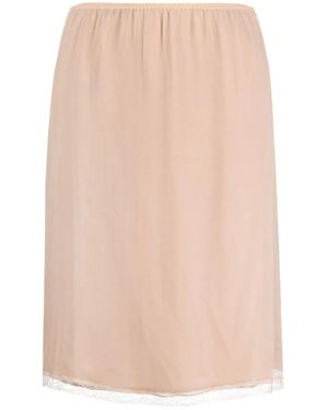 Gucci Silk Chiffon Skirt - Natural