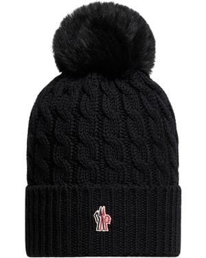 Moncler Wool Beanie With Pom Pom - Black