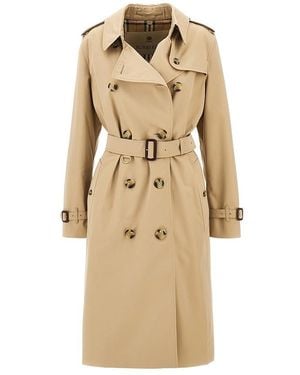Burberry Long Kensington Trench Coat - Natural
