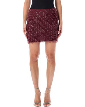 ROTATE BIRGER CHRISTENSEN Rotate Sequined Mini Skirt - Red