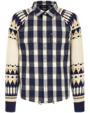 DSquared² 'Classic Check Drawstring' Shirt - Blue