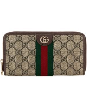 Gucci GG Supreme Fabric Ophidia Wallet - Gray
