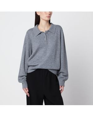 Almada Label Gine Wool And Cashmere Polo Jumper - Grey