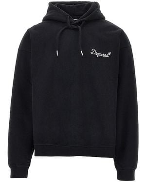 DSquared² Hoodie With Logo Embroidery - Black