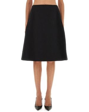 McQueen Flared Midi Skirt - Black