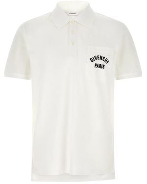 Givenchy Pocket Embroidery Polo Shirt - White