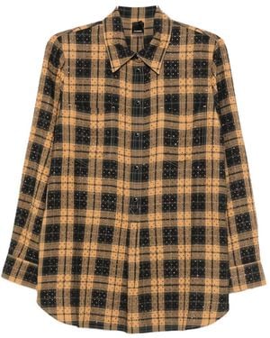 Pinko Cammello Nero Viscose Coat - Multicolor