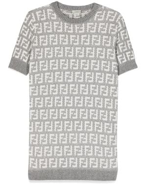 Fendi Ff Chenille Dress - Grey