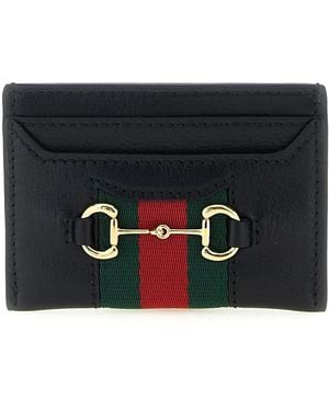 Gucci 'Web Horsebit Card Holder - Black