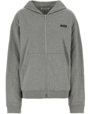 Miu Miu Cotton Fleece Hoodie - Grey