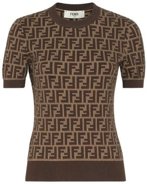 Fendi Ff Cotton Jersey - Brown