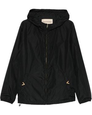 Valentino Garavani Windbreaker With Vgold Detail - Black