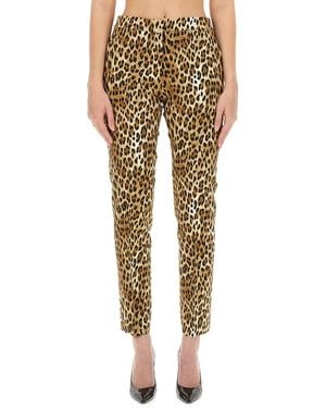 Moschino Trousers With Animal Pattern - Yellow