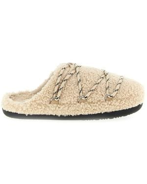Moon Boot 'Teddy Slipper' Mules - Natural