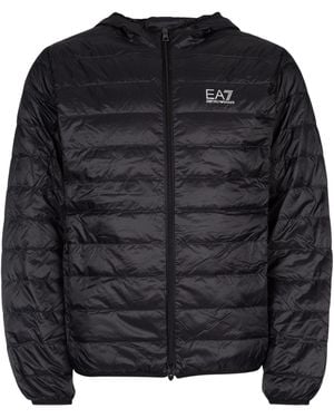 EA7 E.A.7 Train Core Id M Down Light Jacket Hoodie Cc - Black