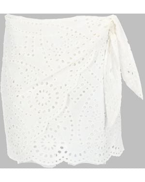 MC2 Saint Barth Embroidered Mini Skirt - White