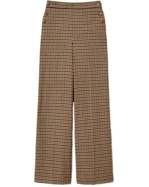 Twinset Twinset Checked Button-Fastening Trousers - Brown