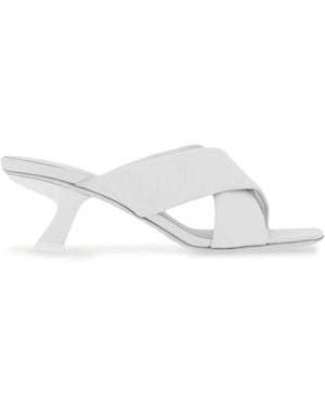 Ferragamo Crossover-Strap Detail Lambskin Mules - White
