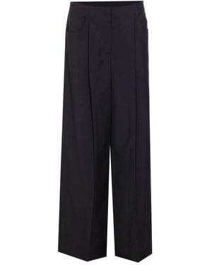 Fendi Wool And Mohair Pants - Blue