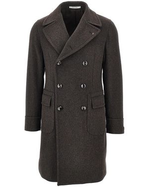 Tagliatore Carlo Double-Breasted Wool Coat - Black