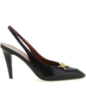 Versace 'La Medusa' Leather Slingbacks - Black