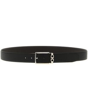 Ferragamo 'Gancini' Reversible Belt - Black