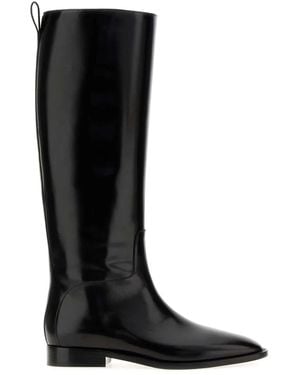 Jil Sander Leather Lune Boots - Black