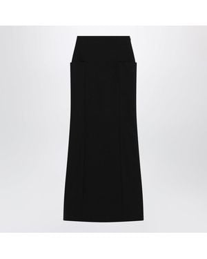 Alaïa Alaia Long Wool Skirt - Black