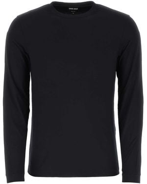 Giorgio Armani Midnight Stretch Viscose T-Shirt - Black