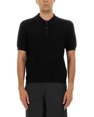 Balmain Knitted Polo - Black