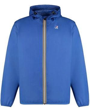 K-Way Claude Hooded Nylon Jacket - Blue